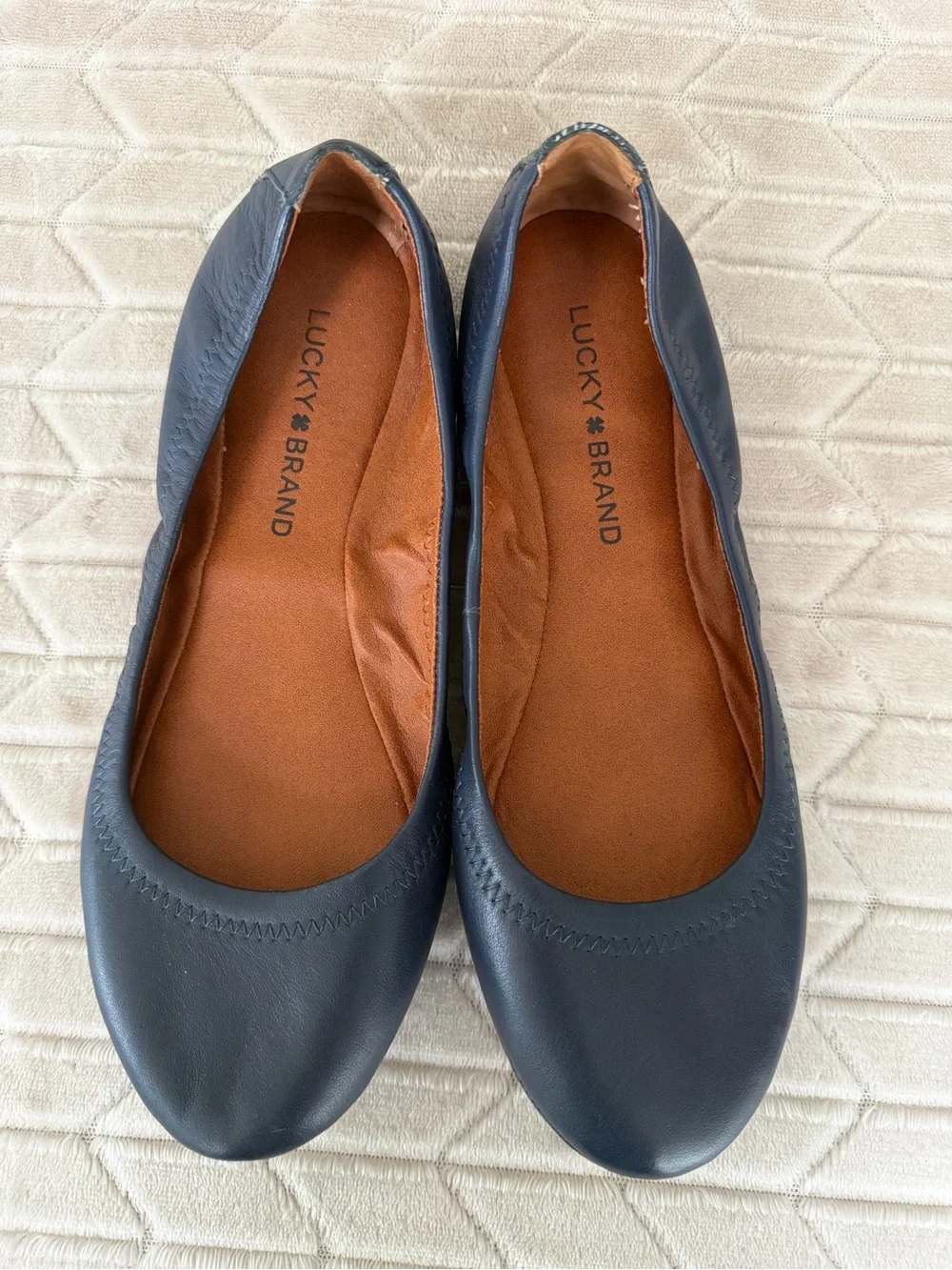 Lucky Brand Navy Ballet Flats size 7 Leather